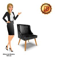 Kit 10 Cadeiras Corano Preto Pés Palito Castanho - 3