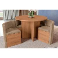 Cadeira Sala de Jantar 4CAD800 Kit 4 Un Freijó/Suede Bege - Kappesberg