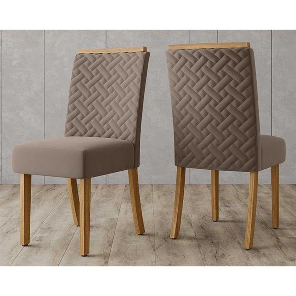 Cadeira Sala De Jantar Malu Kit 2 Un Nature-marrom Amêndoa - Henn - 1