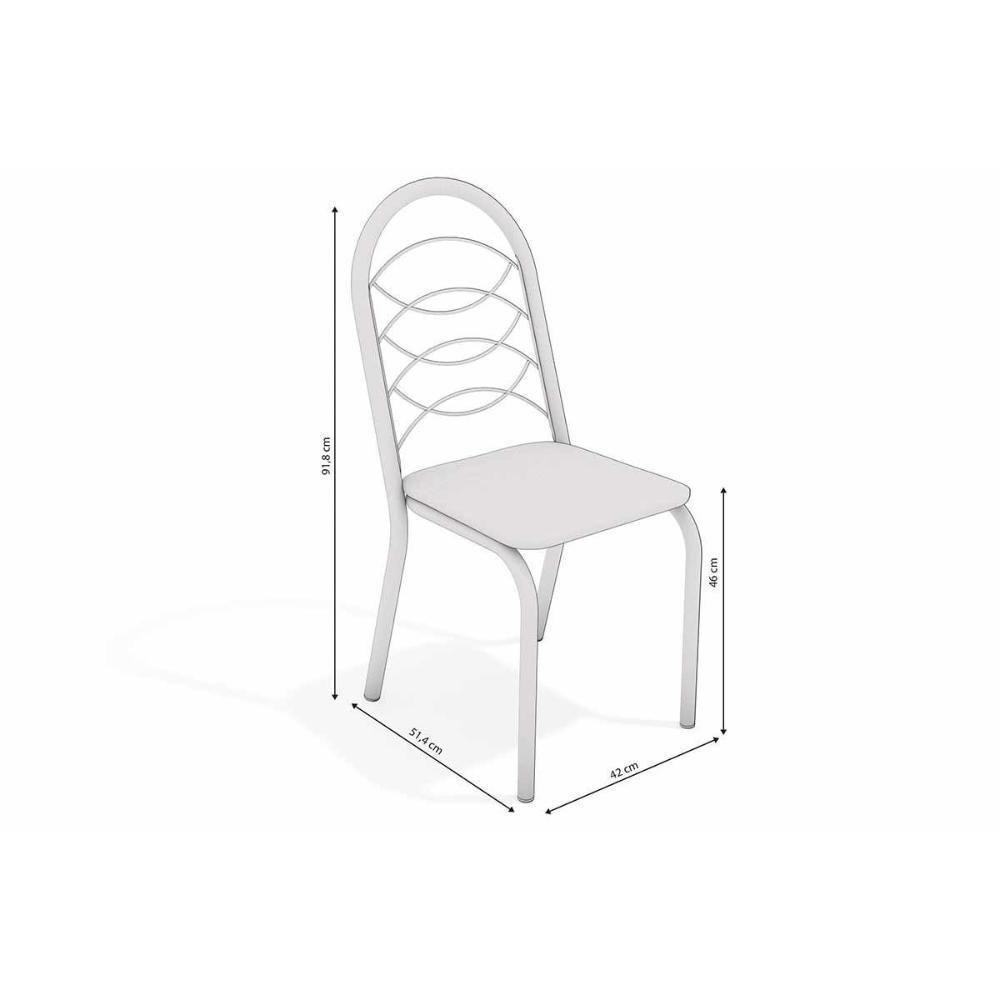 Cadeira Sala de Jantar Holanda 4C009NK Kit 4 Un Níquel/Courano Branco - Kappesberg - 3