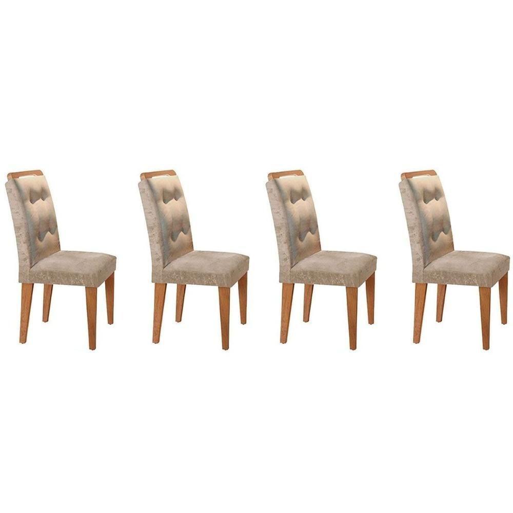 Cadeira Sala de Jantar Imperatriz Kit 4 Un Imbuia/Capuccino Chocolate - Rufato - 1