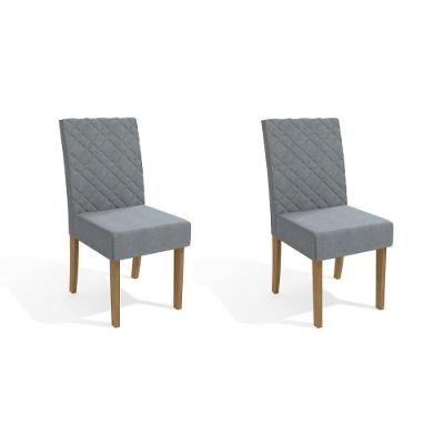 Cadeira Sala de Jantar 2CAD133 Kit 2 Un Freijó/Linho Cinza - Kappesberg