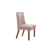 Kit 2 Cadeiras Sala Jantar Dafne Madeira 2 Un Capuccino/Veludo Creme - Rufato - 1