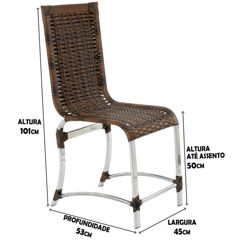 2 Cadeiras De Jantar Área Interna E Externa Polido - 2