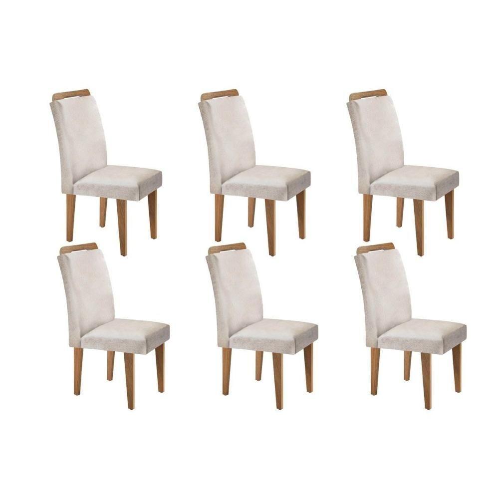 Kit 6 Cadeiras 6 Un Imbuia Veludo Creme - 1