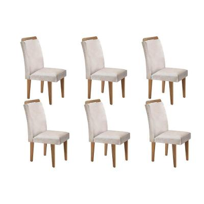 Kit 6 Cadeiras 6 Un Imbuia Veludo Creme