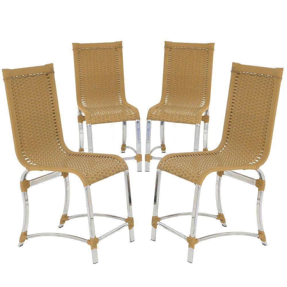 4 Cadeiras De Jantar Polido Para Área Interna E Externa - 1