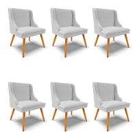 Kit 06 Cadeiras De Jantar Liz Linho Cinza A05 D'rossi - 1