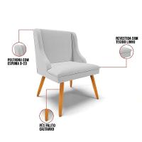 Kit 08 Cadeiras De Jantar Liz Linho Cinza A05 D'rossi