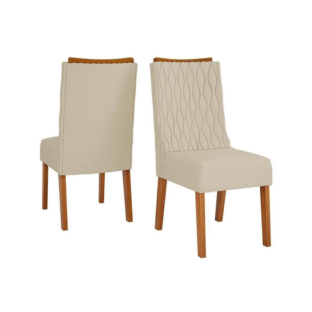 Kit 2 Cadeiras Sala Jantar Jade 2 Un Freijo/Linho Neve - DJ Móveis - 1