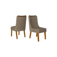 Kit 2 Cadeiras Sala Jantar Jade 2 Un Freijo/Linho Neve - DJ Móveis - 5