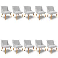 Kit 10 Cadeiras De Jantar Liz Linho Cinza A05 D'rossi - 1
