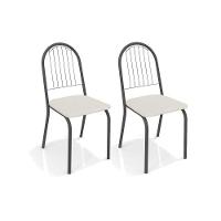 Cadeira de Cozinha Noruega 2C077PRF Kit 2 Un Preto Fosco/Courano Nude - Kappesberg - 1