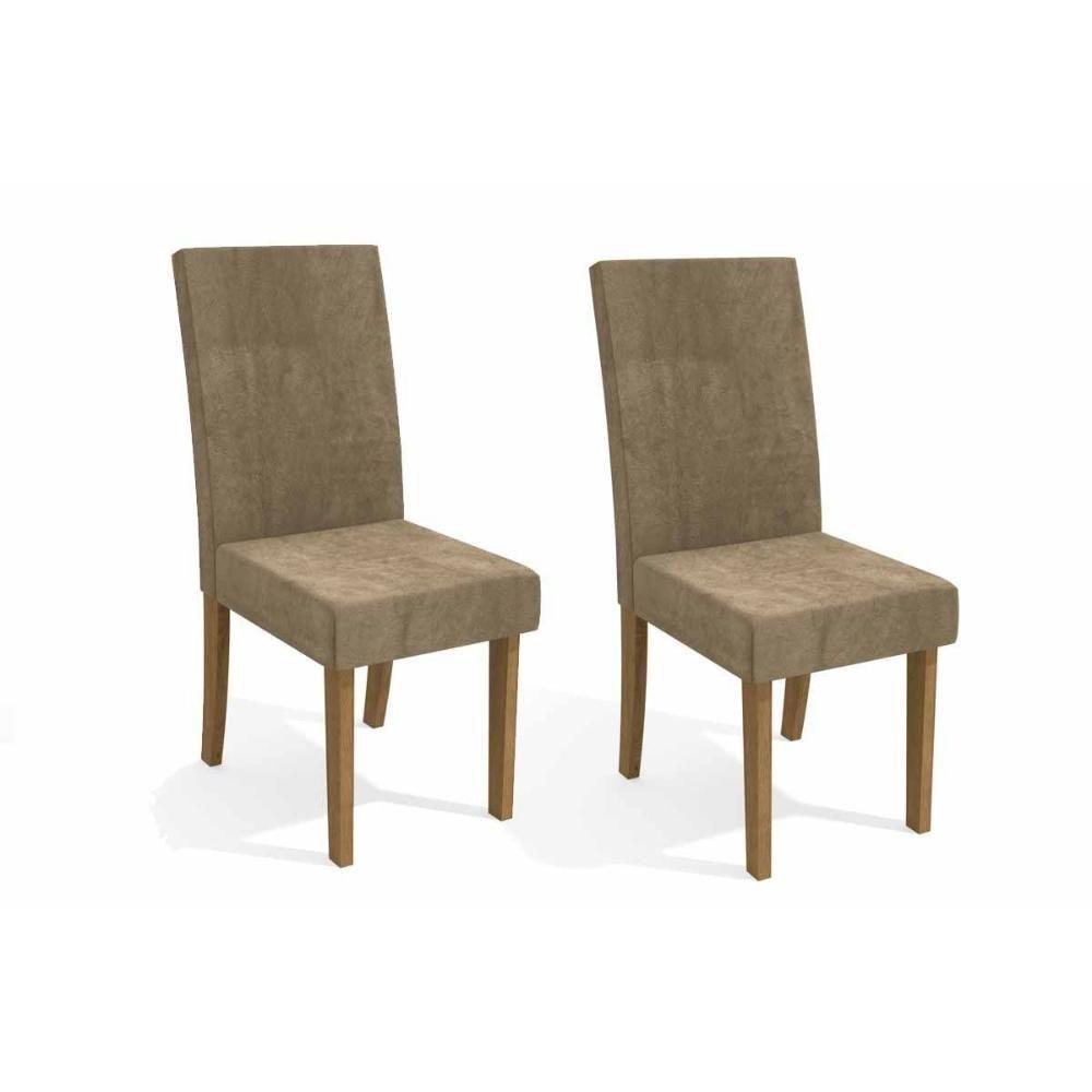 Kit 2 Cadeiras Sala Jantar 2CAD131  2 Un Freijó/Suede Caramelo - Kappesberg - 1