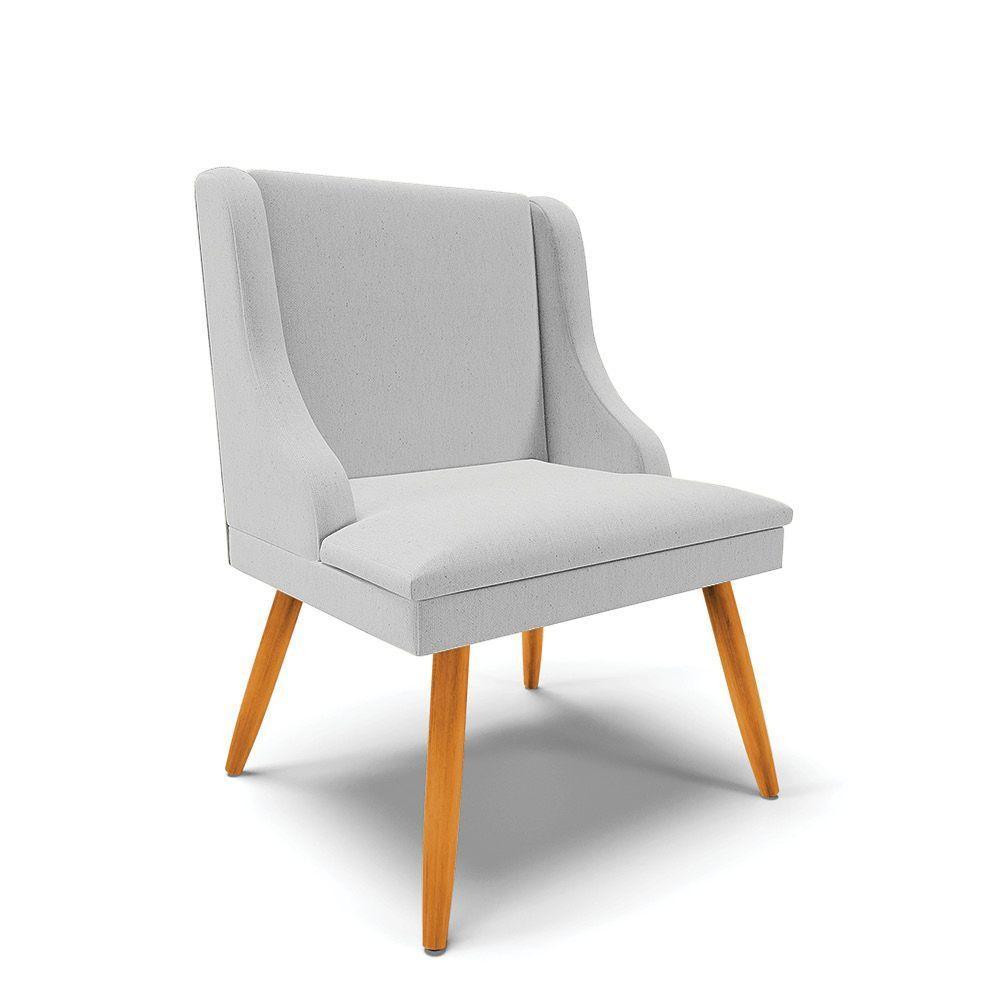 Cadeira De Jantar Liz Linho Cinza A05 D'rossi - 1