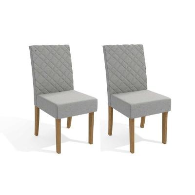Kit 2 Cadeiras Sala Jantar 2CAD133  2 Un Freijó/Linho Caqui - Kappesberg