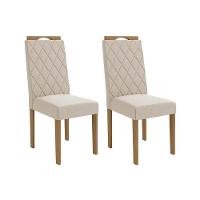 Kit 2 Cadeiras Sala Jantar 2cad152 2 Un Freijó - Assento-encosto Linho Caqui A040 - 1