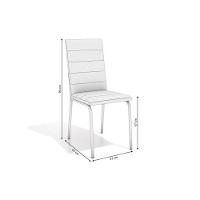 Cadeira de Cozinha Amsterdã 2C091 Kit 2 Un Cromado/Courano Branco - Kappesberg - 5