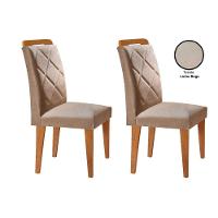 Kit 2 Cadeiras Sala Jantar Melissa 2 Un Imbuia/Bege Turim - Rufato - 1