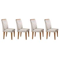 Kit 4 Cadeiras Sala Jantar Lunara  Un Imbuia - Creme - Rufato - 1