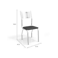 Kit 4 Cadeiras de Cozinha Munique 4C047  4 Un Cromado/Courano Preto - Kappesberg - 5