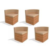 Kit 4 Cadeiras Sala Jantar 4CAD800  4 Un Nogal/Suede Bege - Kappesberg - 1