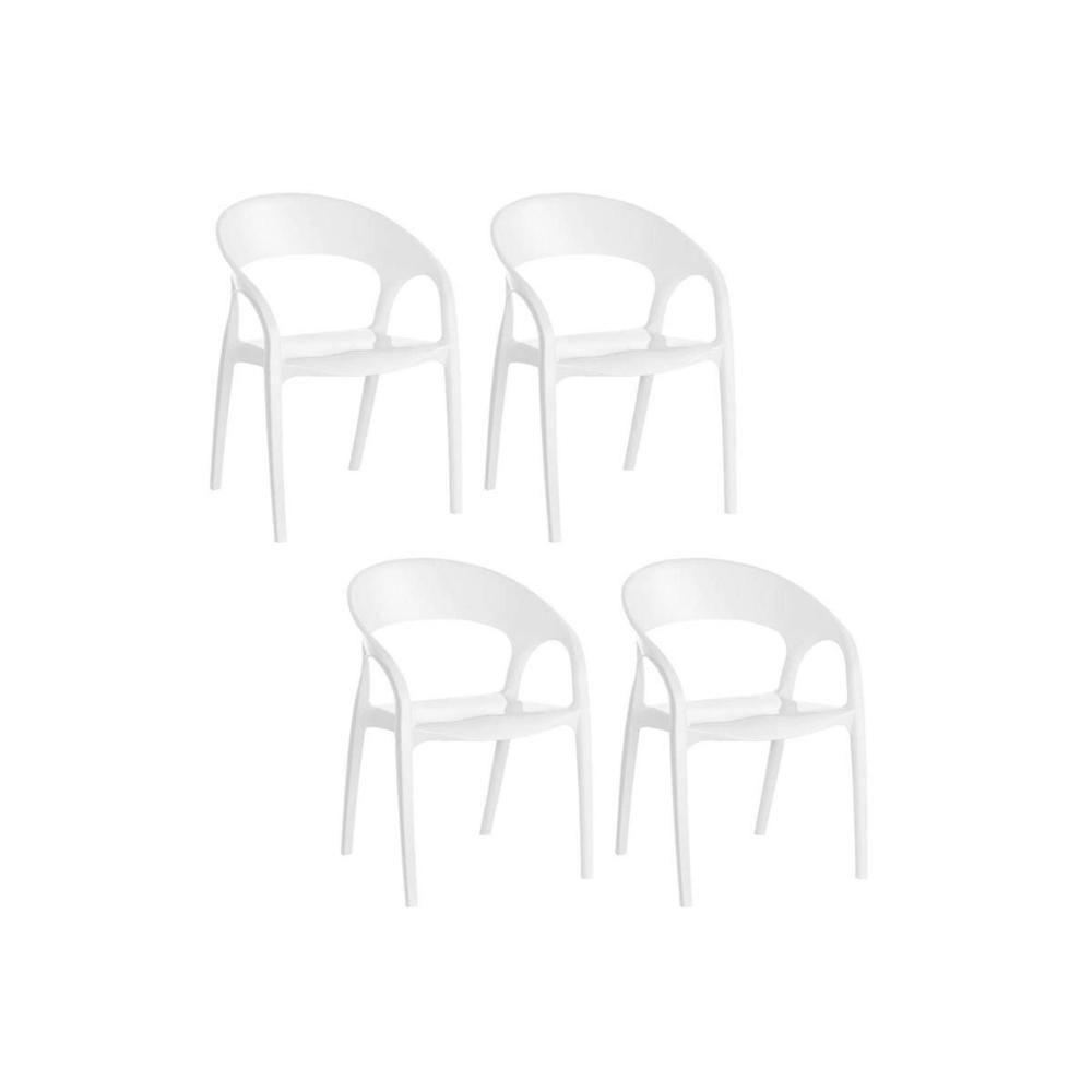 Cadeira de Cozinha Glass Plus UZ8004 Kit 4 Un Polipropileno Branco - Kappesberg - 1