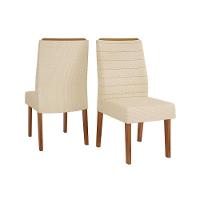 Kit 2 Cadeiras Sala Jantar Ondina 2 Un Freijo/Linho Neve - DJ Móveis - 1