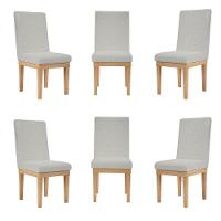 Kit 6 Cadeiras Estofadas Reforçada Para Mesa De Jantar Cinza - 1