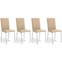 Cadeiras de Cozinha Amsterdã C091 Kit 4 Un Cromada - Assento Nude 16 - Kappesberg - 1