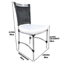 2 Cadeiras De Jantar Jk Em Alumínio Preta - 2