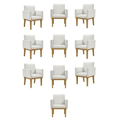 Kit 10 Cadeiras Decorativa ReforçadaLinho Bege