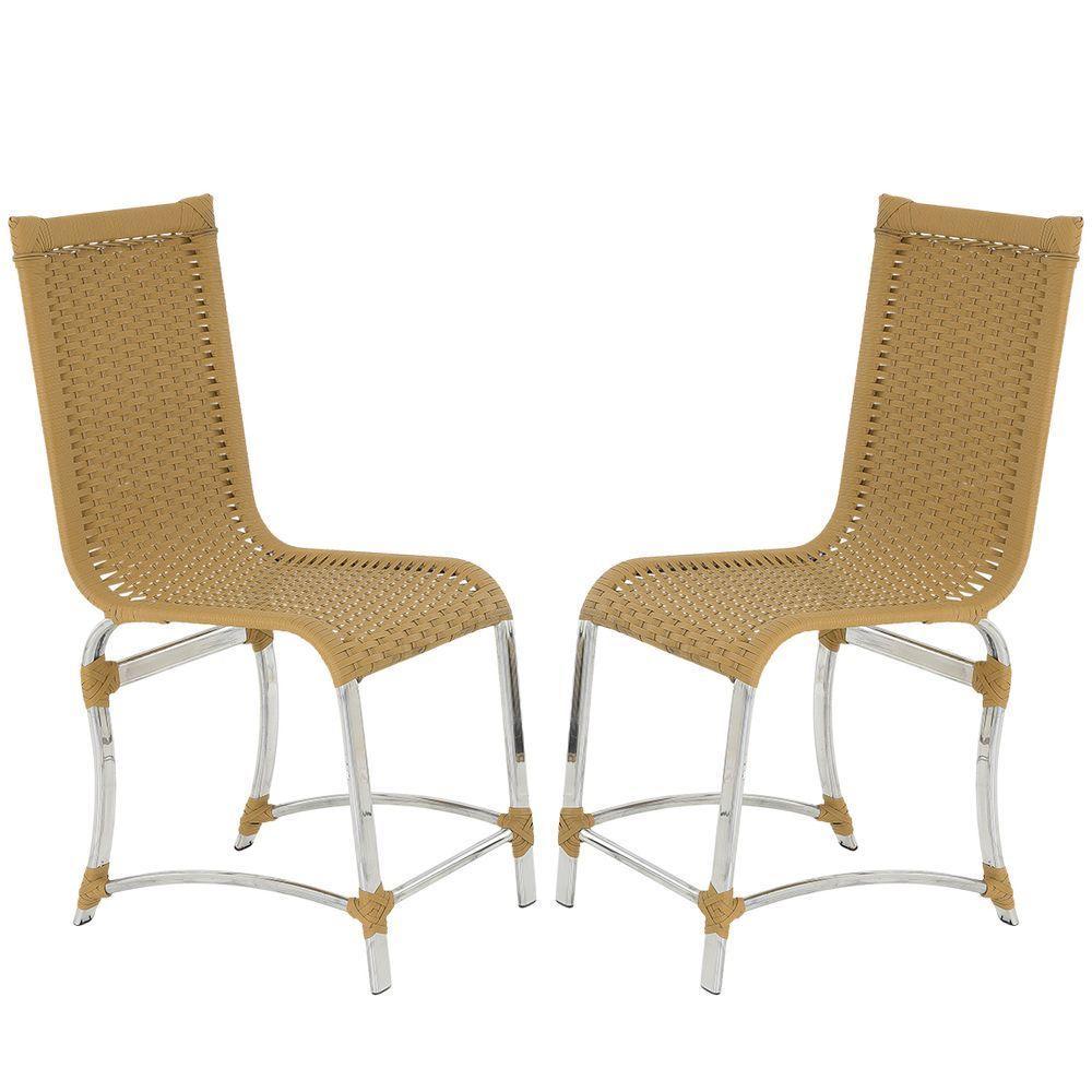 2 Cadeiras De Jantar Polido Para Área Interna E Externa - 1