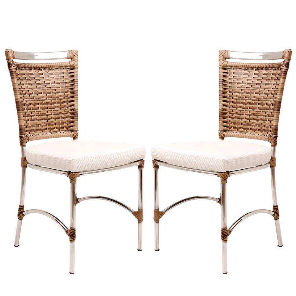 2 Cadeiras De Jantar Jk Área Interna/Externa Cappuccino - 1