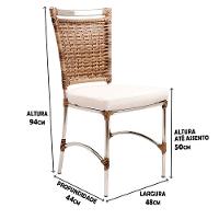 2 Cadeiras De Jantar Jk Área Interna/Externa Cappuccino - 2