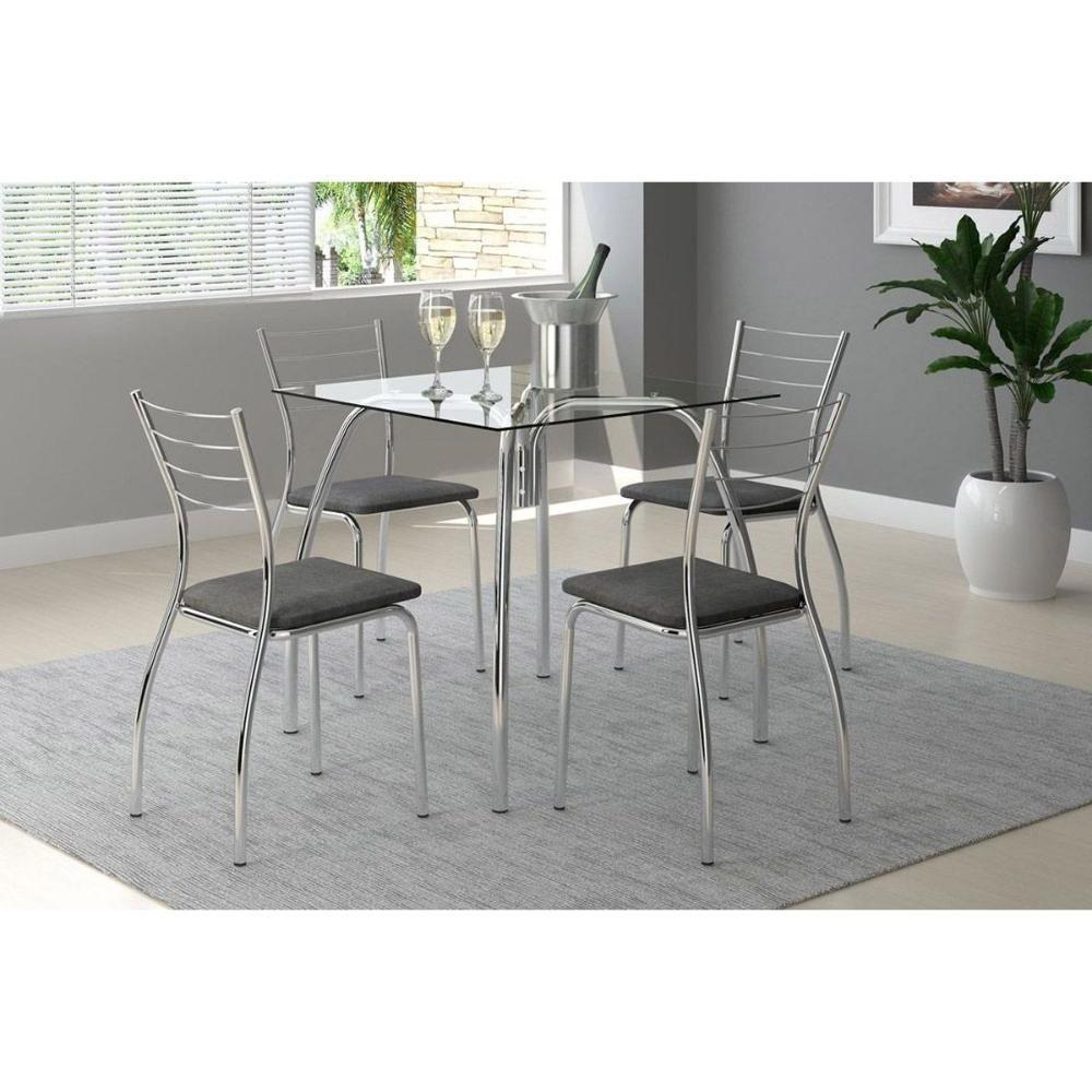 Cadeira de Cozinha 1700 Kit 2 Un Prata - Assento Courano Branco - Carraro - 5