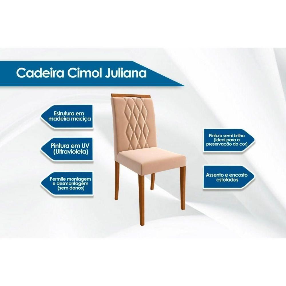 Kit 4 Cadeiras 4 Un Madeira Suede Nude - 5