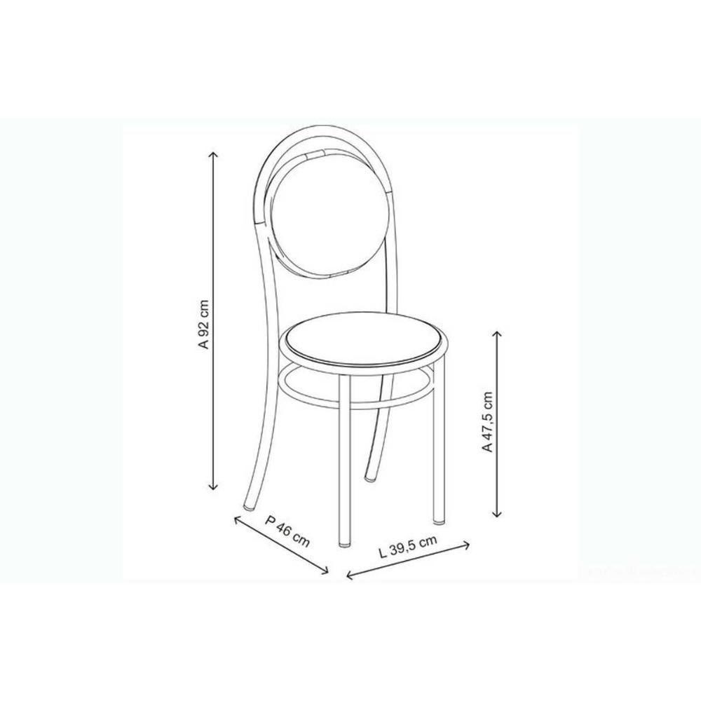 Kit 2 Cadeiras de Cozinha 190 2 Un Prata - Assento Courano Cacau - Carraro - 5