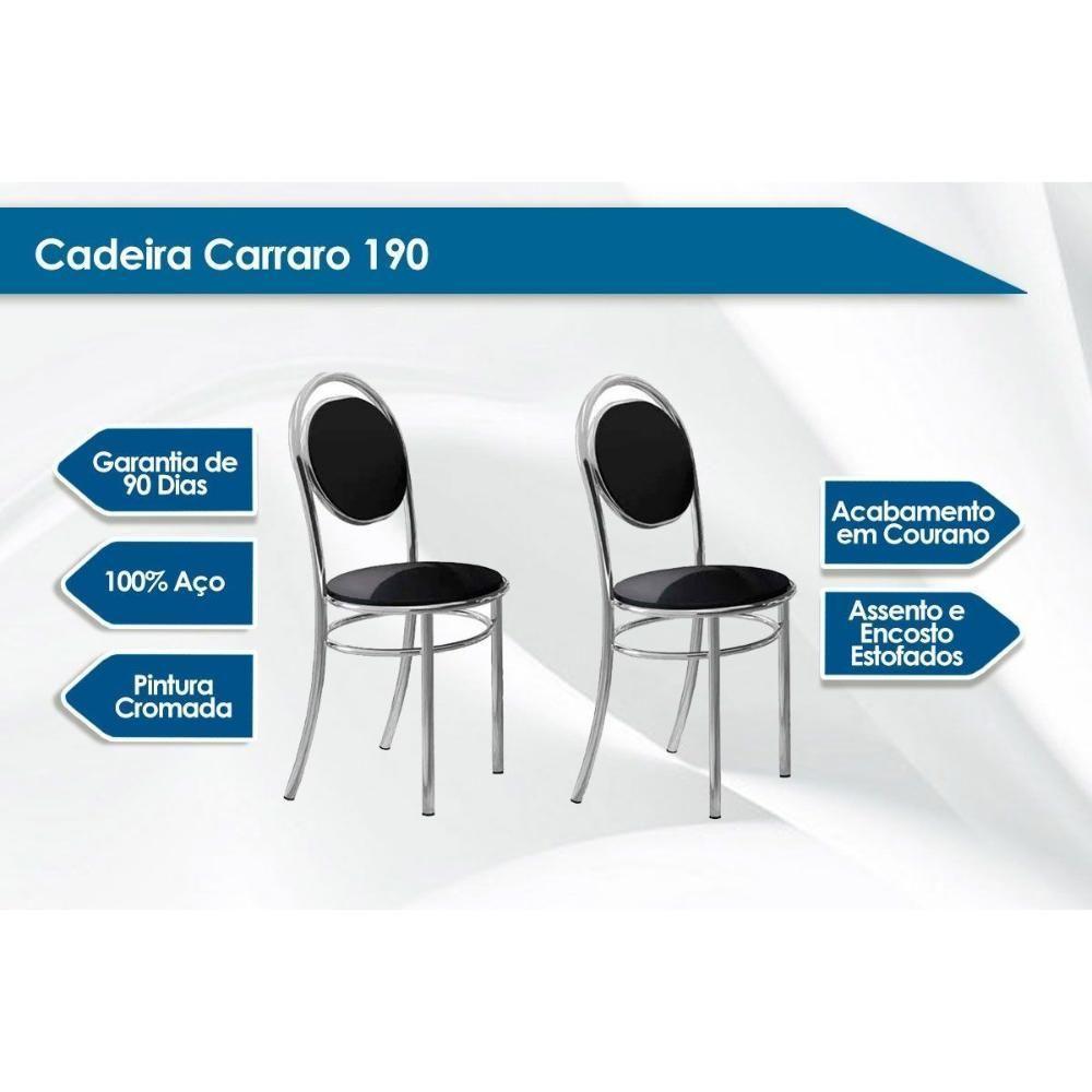 Kit 2 Cadeiras Sala Jantar 190 2 Un Prata - Assento Courano Branco - Carraro - 5