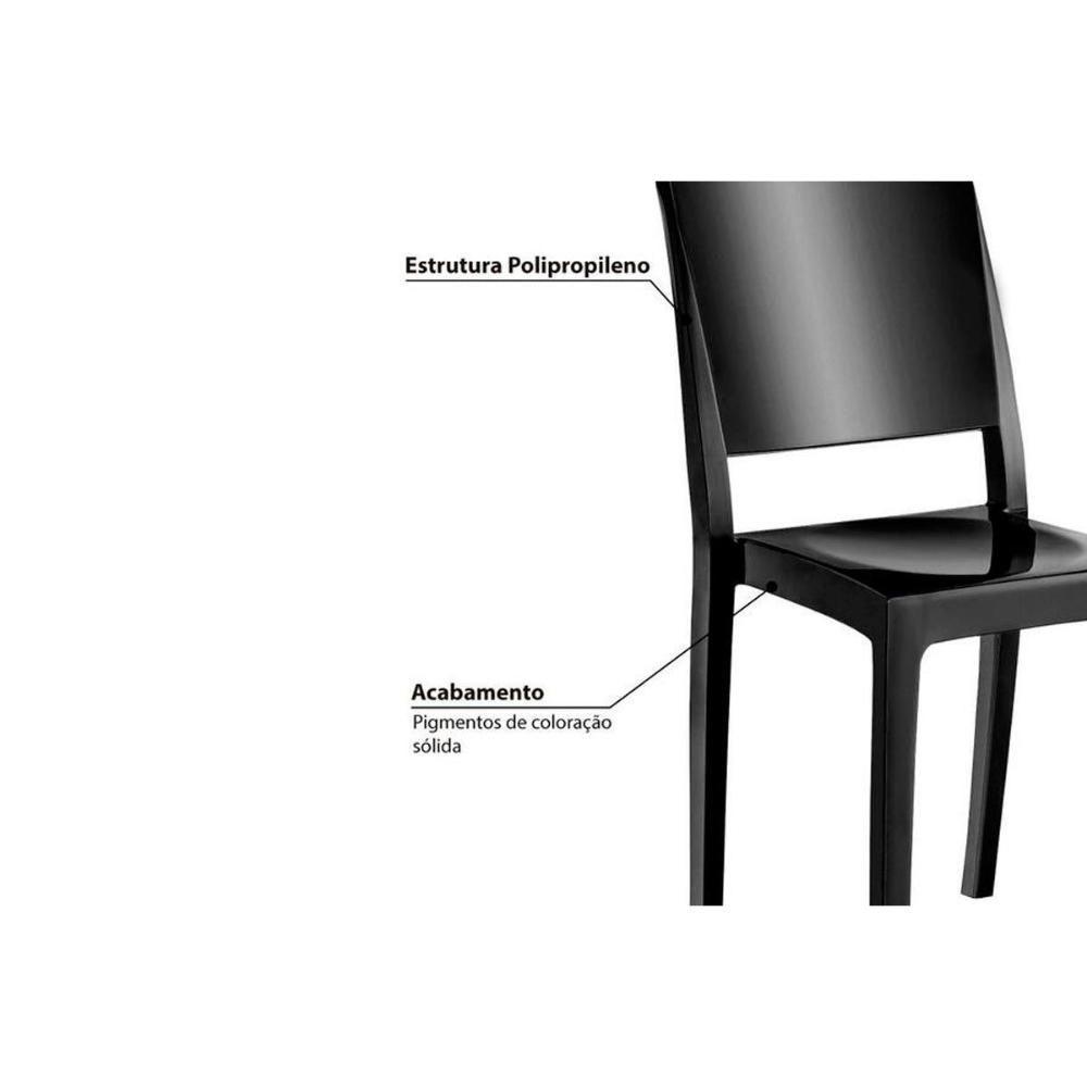 Kit 4 Cadeiras de Cozinha Hydra UZ4002  4 Un Polipropileno Preto - Kappesberg - 4