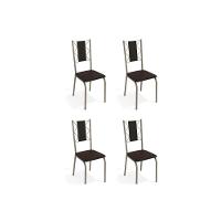 Kit 4 Cadeiras de Cozinha Lisboa 4C076  4 Un Níquel/Courano Preto - Kappesberg - 1