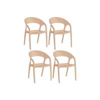 Kit 4 Cadeiras Sala Jantar Glass Plus UZ8004 4 Un Freijó/Suede Capuccino - Kappesberg - 1
