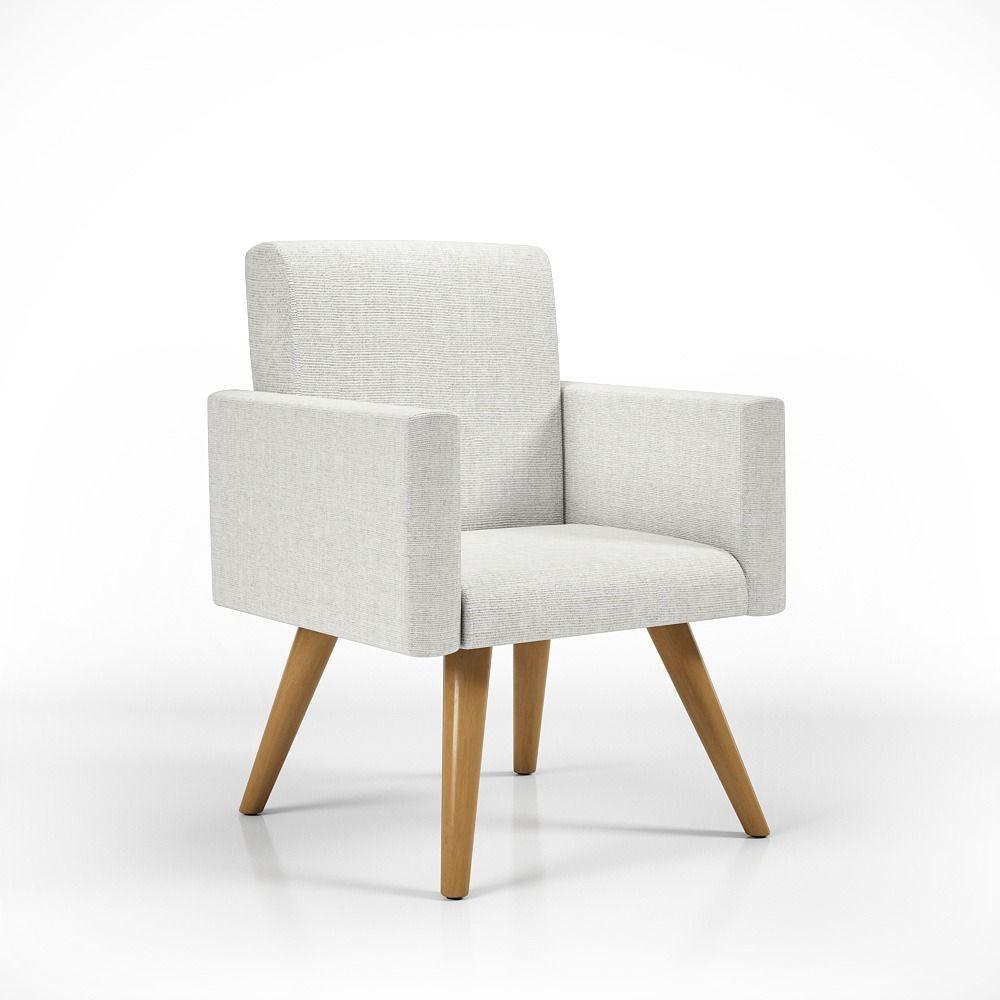 Kit 8 Cadeiras Poltrona Escritório Recepção Linho Bege - 6