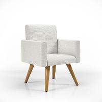 Kit 8 Cadeiras Poltrona Escritório Recepção Linho Bege - 8