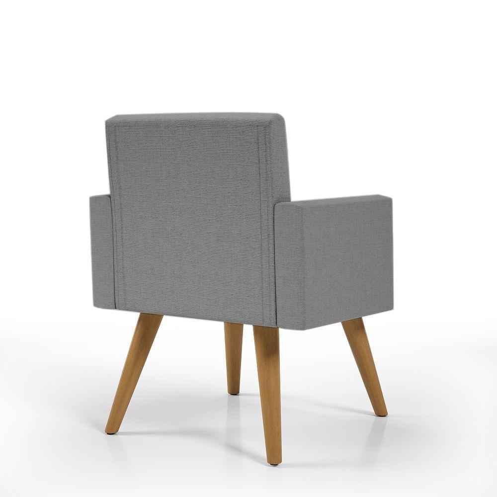 Kit 8 Cadeiras Poltrona Escritório Recepção Linho Grafite - 3