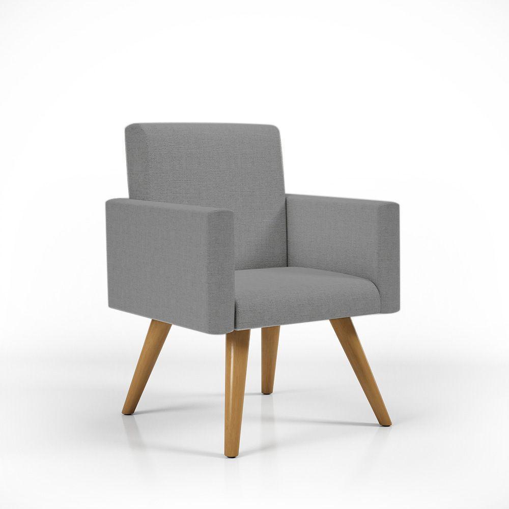 Kit 8 Cadeiras Poltrona Escritório Recepção Linho Grafite - 5