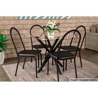 Kit 4 Cadeiras de Cozinha Noruega 4C077PRF  4 Un Preto Fosco/Courano Preto - Kappesberg - 2