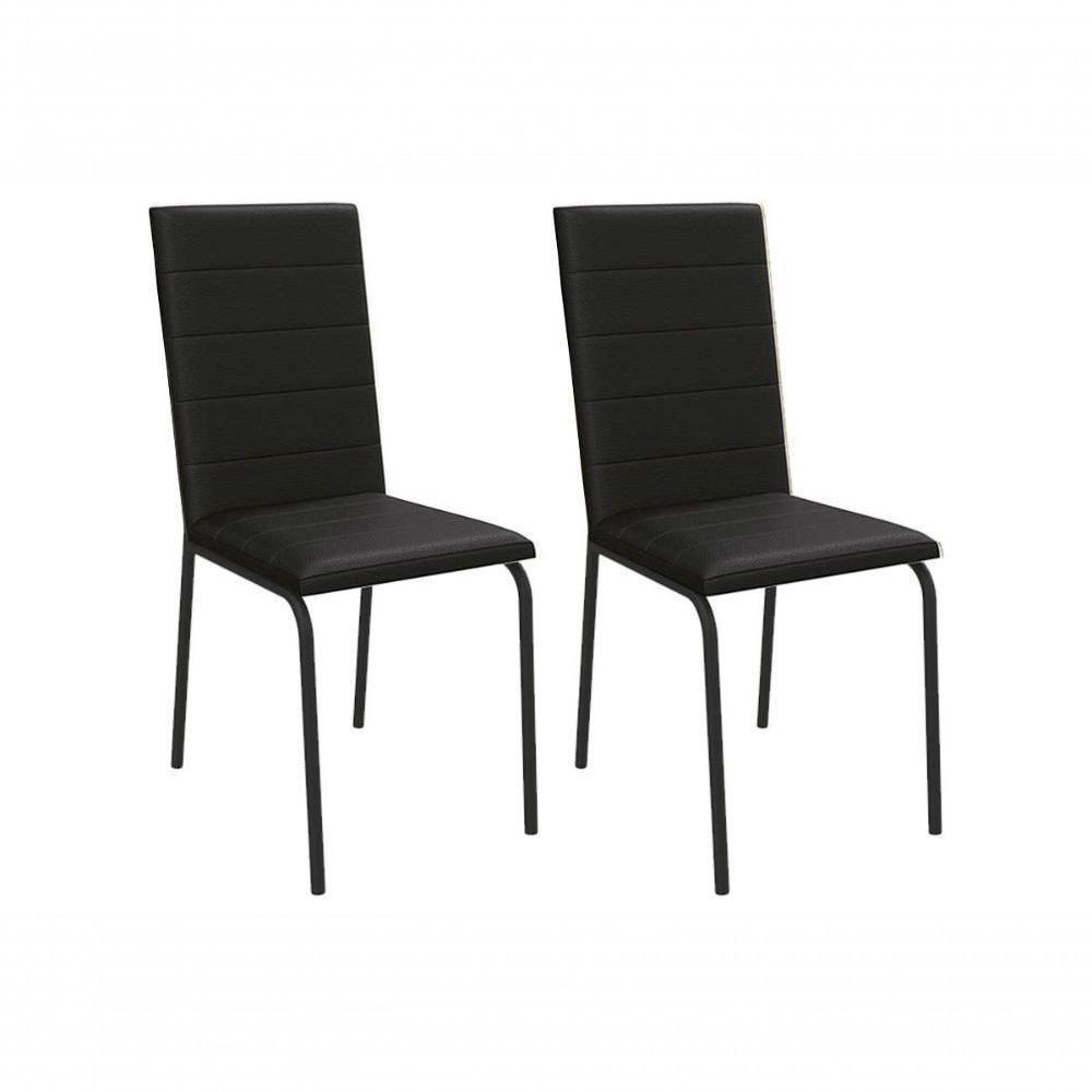 Cadeira de Cozinha Amsterdã 2C091 Kit 2 Un Níquel/Courano Marrom - Kappesberg - 1