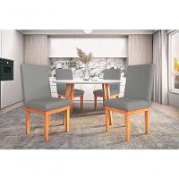 Cadeira Estofada Reforçada Para Mesa De Jantar Tecido Grafite - 5