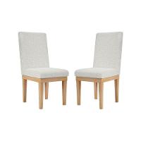 Kit 2 Cadeiras De Jantar Estofadas Para Mesa Tecido Bege - 1